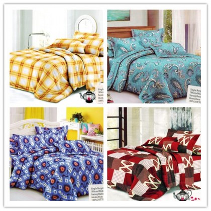 SINGLE BED SHEET SET 1 BED SHEET / CADAR (188 X 90 X 20CM) + 1 PILLOW CASE (66 X 46CM) (SARUNG KATIL + SARUNG BANTAL)
